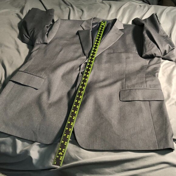 Stafford Men's Blazer Jacket 50R Gray Classic Fit Travel Stretch Double Button - Picture 8 of 16